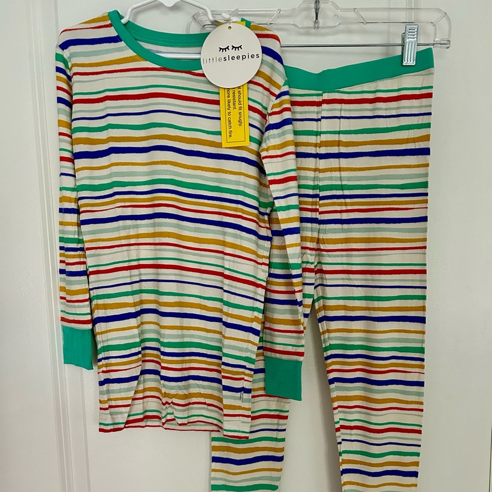 Little Sleepies Summer Stripes Long Sleeve Pajamas Set 5T/6T